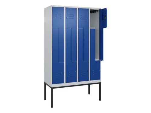 Z-garderobekast,HxBxD 2120x1200x500mm,vak B 150/300mm,cil.-slot