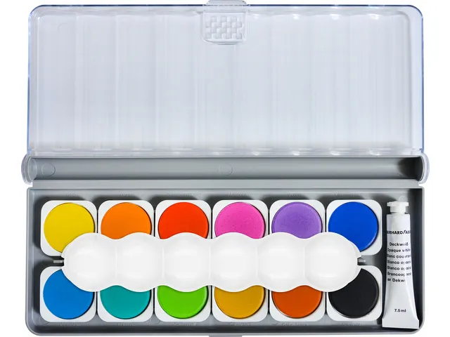 Verfdoos Eberhard Faber Winner 12 kleuren waterverf incl. mengpalet