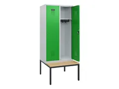 locker met bank,HxBxD 1950x800x815mm,2vak,vak B 400mm,cilinderslot