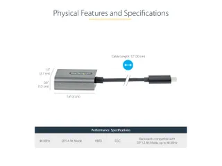 USB C naar DisplayPort Adapter - 8K/4K 60Hz USB-C naar DisplayPort 1.4 - 4