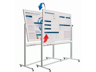 Kantelbord whiteboard Dubbelzijdig Bedrukt 120x180cm staal alu-profiel - 1
