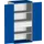 systeemkast 2000x1300x650mm 3xStalen bodem 2laden Ral7035 Ral5010
