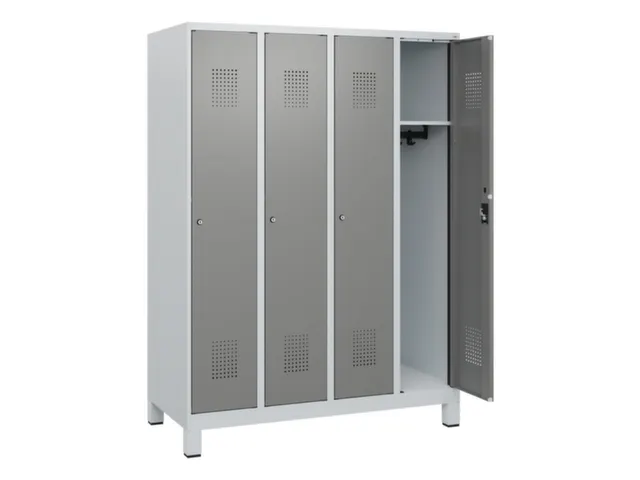 schoollocker,HxBxD 1630x1200x500mm,4vak,vak B 300mm,cil.-slot,voeten