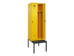 locker met bank,voor scheiding van kleding,HxBxD 2120x600x815mm,2vak