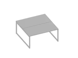 benchtafel,HxBxD 730x1600x1600mm,blad grijs,sledeframe aluminium