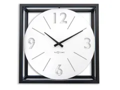 Tafel/wandklok NeXtime Time Frame 40x40cm wit metaal