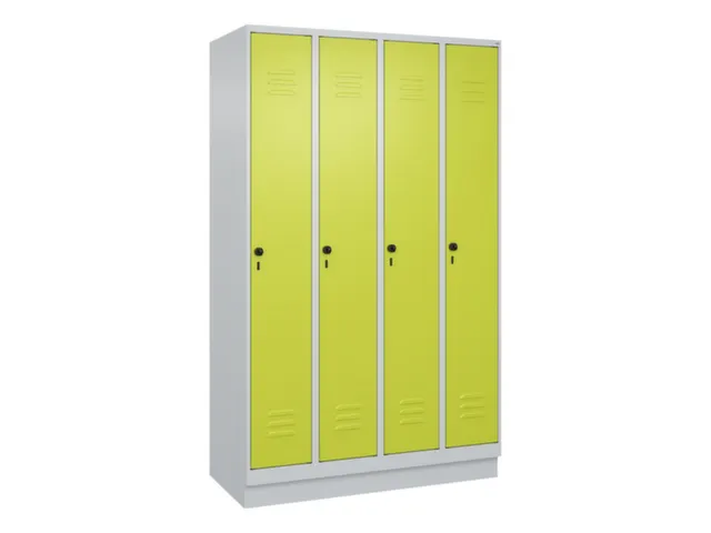locker,HxBxD 1950x1200x500mm,4vak,vak B 300mm,draaigrendel,sokkel