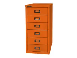 kantoor-ladekast HxBxD 590x279x380mm 6 laden romp + front oranje staal