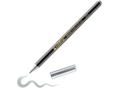 Brushpen edding 1340 metallic zilver