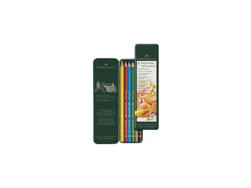 Kleurpotlood Faber-Castell Polychromos blik 6 stuks basiskleuren