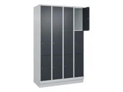 lockerkast,HxBxD 1950x1200x500mm,4x3vakken,vak B 300mm,cil.-slot