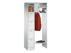 personeelsgarderobe cil.slot 1950x750x500mm 1x5 vakken 300mm RAL7035