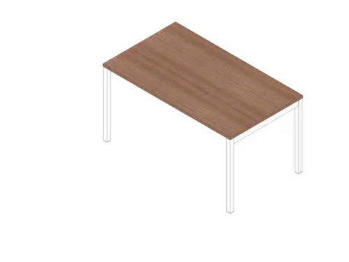 bureau HxBxD 730x1400x800mm blad canaletto-hout 4-voeten wit