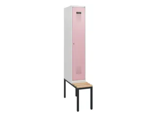 locker met bank,HxBxD 1950x300x815mm,1vak,vak B 300mm,cilinderslot - 2