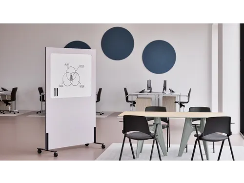 Silva verrijdbaar akoestisch whiteboard lichtgrijs 200x120cm