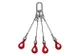 Staaldraadstroppen 4strengen 6.6t 0-45° Kabel Ø 18mm Veiligheidshaak