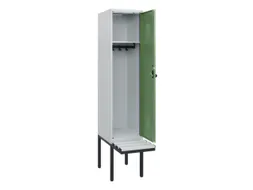 locker met bank,HxBxD 1950x400x815mm,1vak,vak B 400mm,draaigrendel