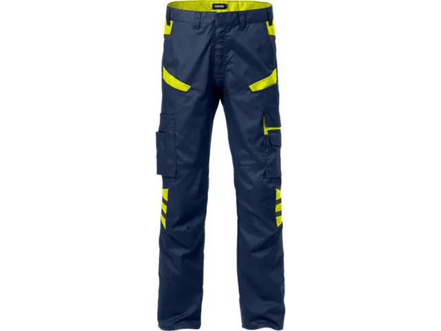 Fristads 129484-556 2552 STFP werkbroek, marineblauw/geel, maat 52, pe