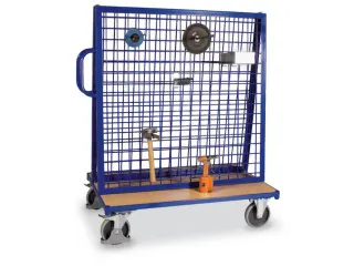 Materiaalwagen 500kg Hxlxb 1555x1370x800mm Ral5010 Draadgaas - 2