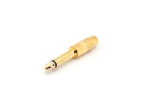 Vrouwelijke RCA Plug Naar Mannelijke 6.35mm Mono Jack - Verguld