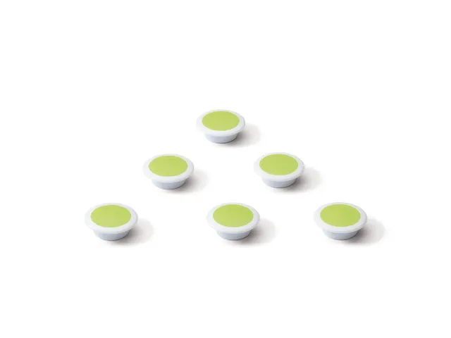 Glasbordmagneet 30mm Groen Rond Extra Sterk 6 stuks