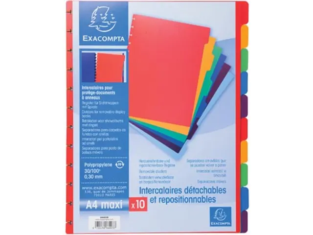 Tabbladen voor showalbum A4 10 Tabs Asssorti