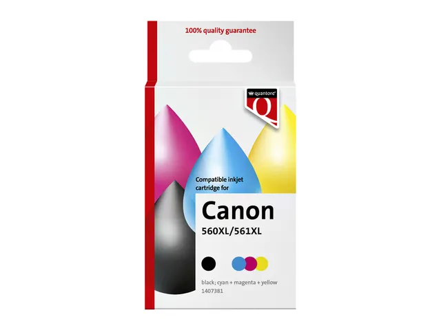 Inktcartridge Quantore alternatief tbv Canon PG560XL CL561XL zwart+kl