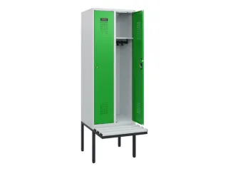 locker met bank,HxBxD 1950x600x815mm,2vak,vak B 300mm,cilinderslot - 1