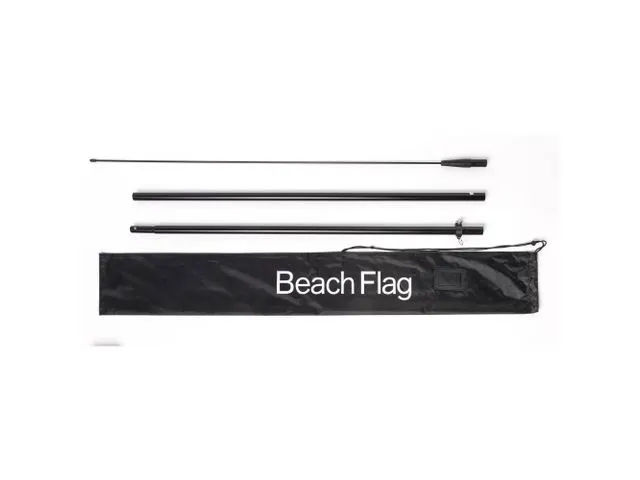 Drapeau de plage Alu Wind Set complet Impression "SIGN IN HERE" Gris