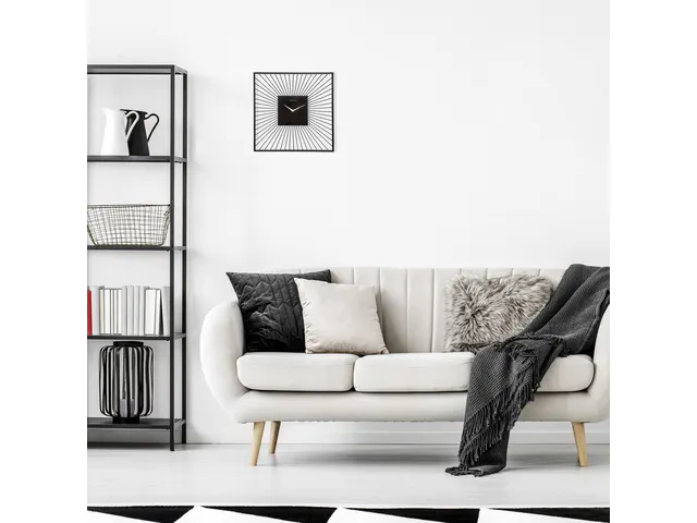 Wandklok Nextime 45x45x15 zwart metaal Vasco Square