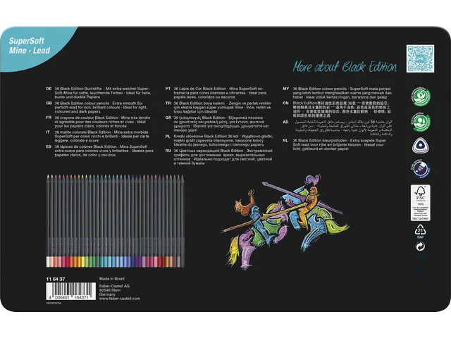 Kleurpotlood Black Edition 36 stuks in bliketui