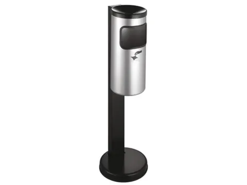 Veiligheidscombi-asbak 825x180mm Staander Staalplaat Nieuwzilver