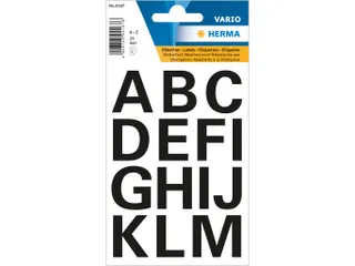 Etiket Herma 4167 25mm Letters A-Z Zwart Folie 28 stuks - 1