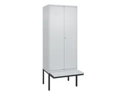 PBM-locker met bank,HxBxD 2120x800x815mm,2vak,vak B 400mm,cil.-slot