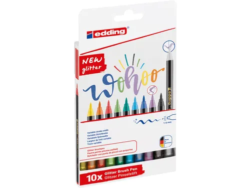 Brushpen edding 1340 glitter assorti set à 10 stuks