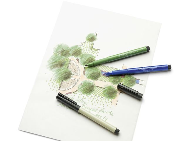 Feutre pointe pinceau pour dessin Vert doré Faber-Castell