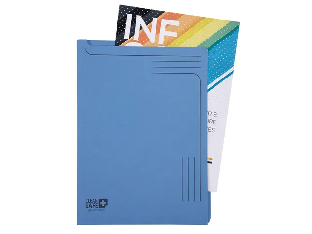 Insteekmap Exacompta L-model Clean'Safe bedrukt blauw 5 stuks