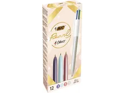 4-kleurenbalpen Pearl, doos van 12 stuks, assorti