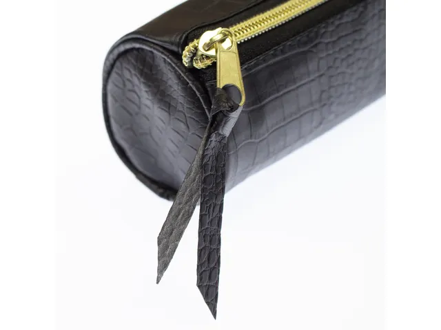 Etui Pure Croco zwart 20x6 rond