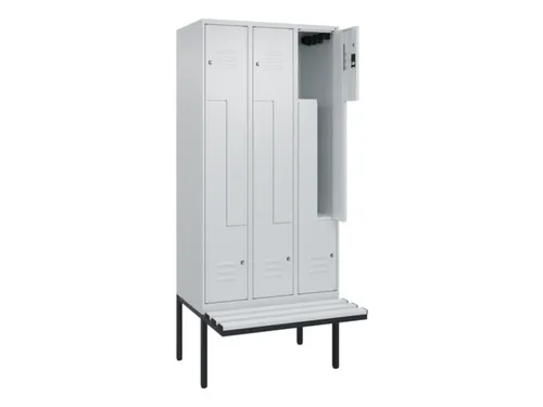 Z-garderobekast,HxBxD 2120x900x815mm,6vak,vak B 300mm,cil.-slot