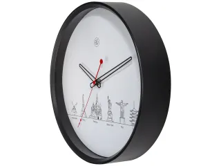 Wandklok nXt Worldtour dia 30cm kunststof zwart - 3