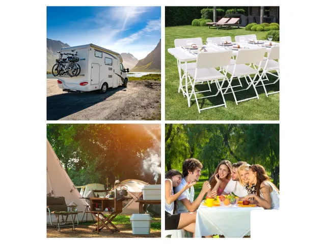 Vouwtafel weerbestendige Klaptafel 180x70x74cm HDPE Wit