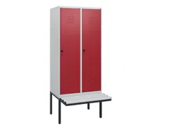 locker met bank,HxBxD 1950x800x815mm,2vak,vak B 400mm,draaigrendel