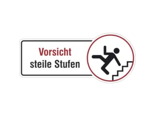 aanwijzingsbord,Pas op! Steile treden,PVC,om te verlijmen - 1