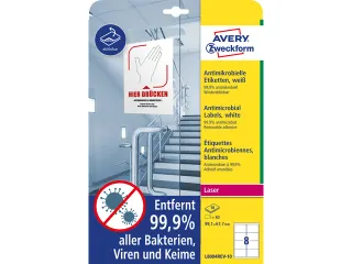 Bedrukbare antimicrobiële etiketten afneembaar wit 99.1x67.7mm - 1