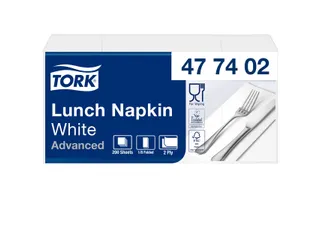 Servetten Tork 477402 Advanced 2-laags 33x33cm 1/8 vouw wit 200st. - 4