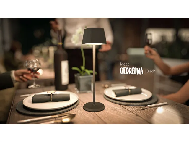 Securit Tafellamp Georgina LED Zwart oplaadbaar USB dimbaar