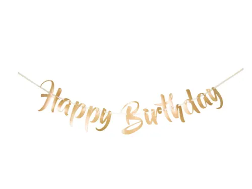 Happy Birthday Letterslinger Goud 1m