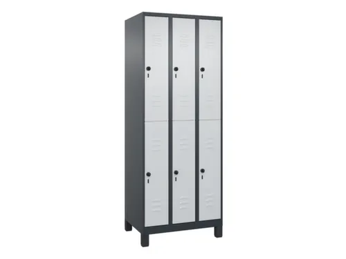 dubbeldekse locker,HxBxD 1950x750x500mm,3x2vak.,vak B 250mm