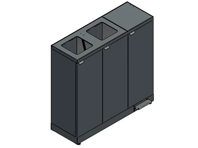 Bica 973 Afvalscheidingsunit 3x65 Liter Zwart